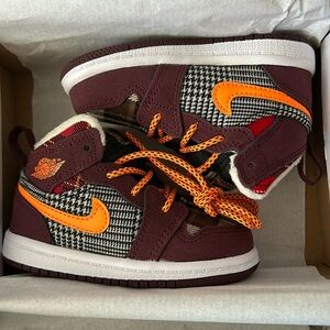 New Jordan 1 Mid SE "Night Maroon" Toddler Kids' Shoe size 5c